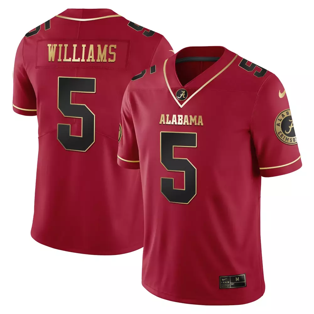 williams 5 alabama crimson tide red all stitched jersey name patch men s 2023 style