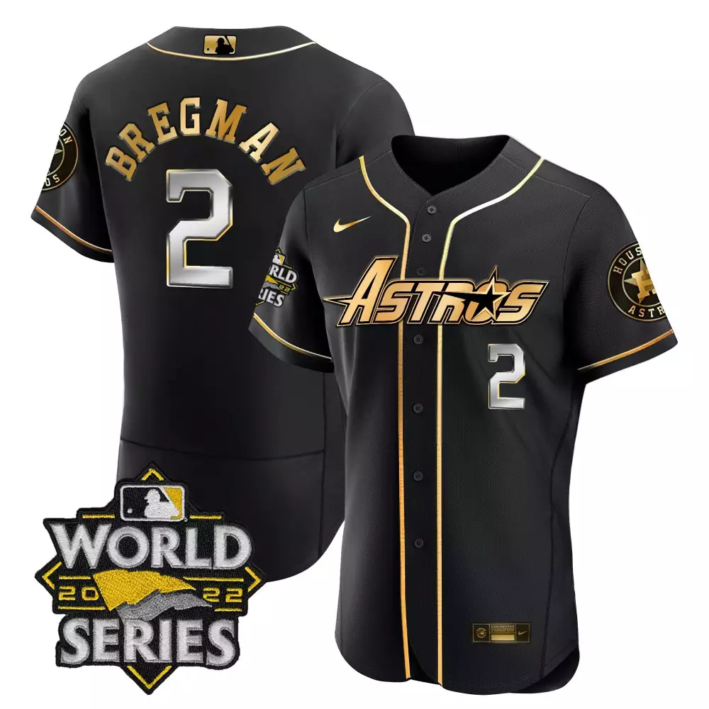 Bergman 2 Men's Black Astros 2022 World Series All Stitched Name Patch Jersey | For Men, Women & Youth