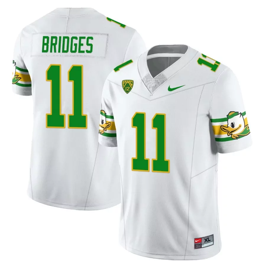 bridges 11 men s stitched oregon ducks yellow jersey name patch 2023