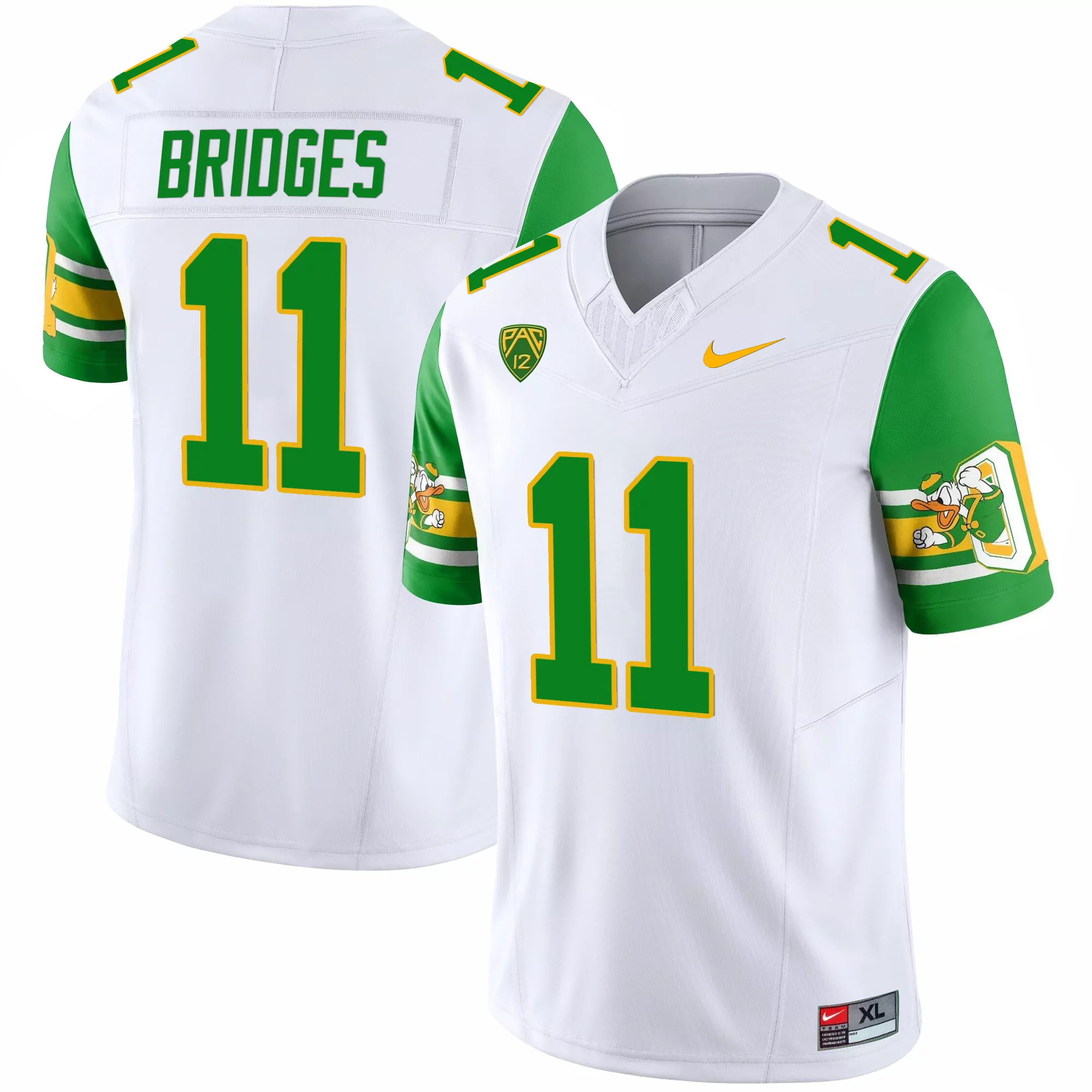 bridges 11 oregon ducks men s stitched yellow jersey 2023 name patch