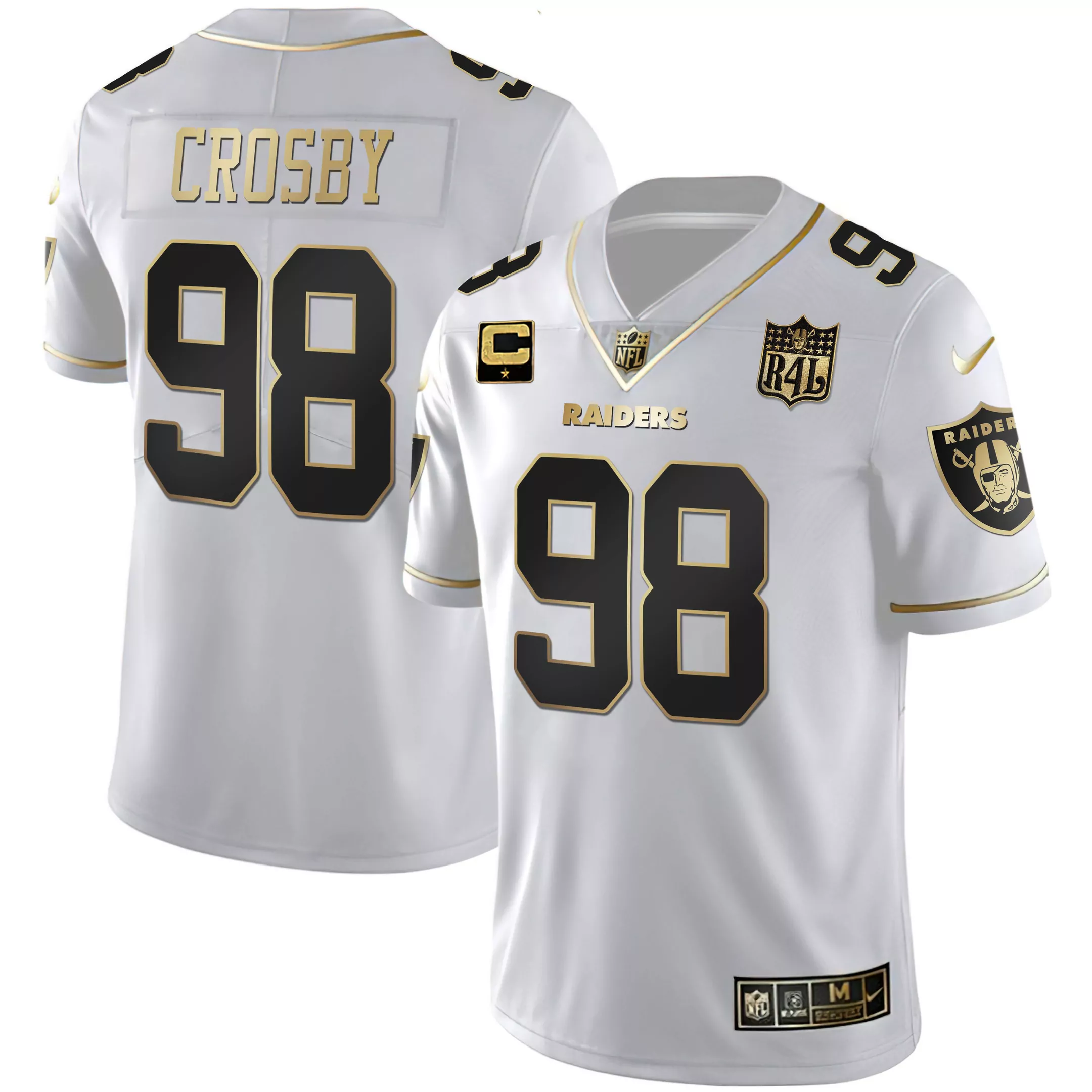 crosby 98 raiders men s stitched white name patch jersey 2023