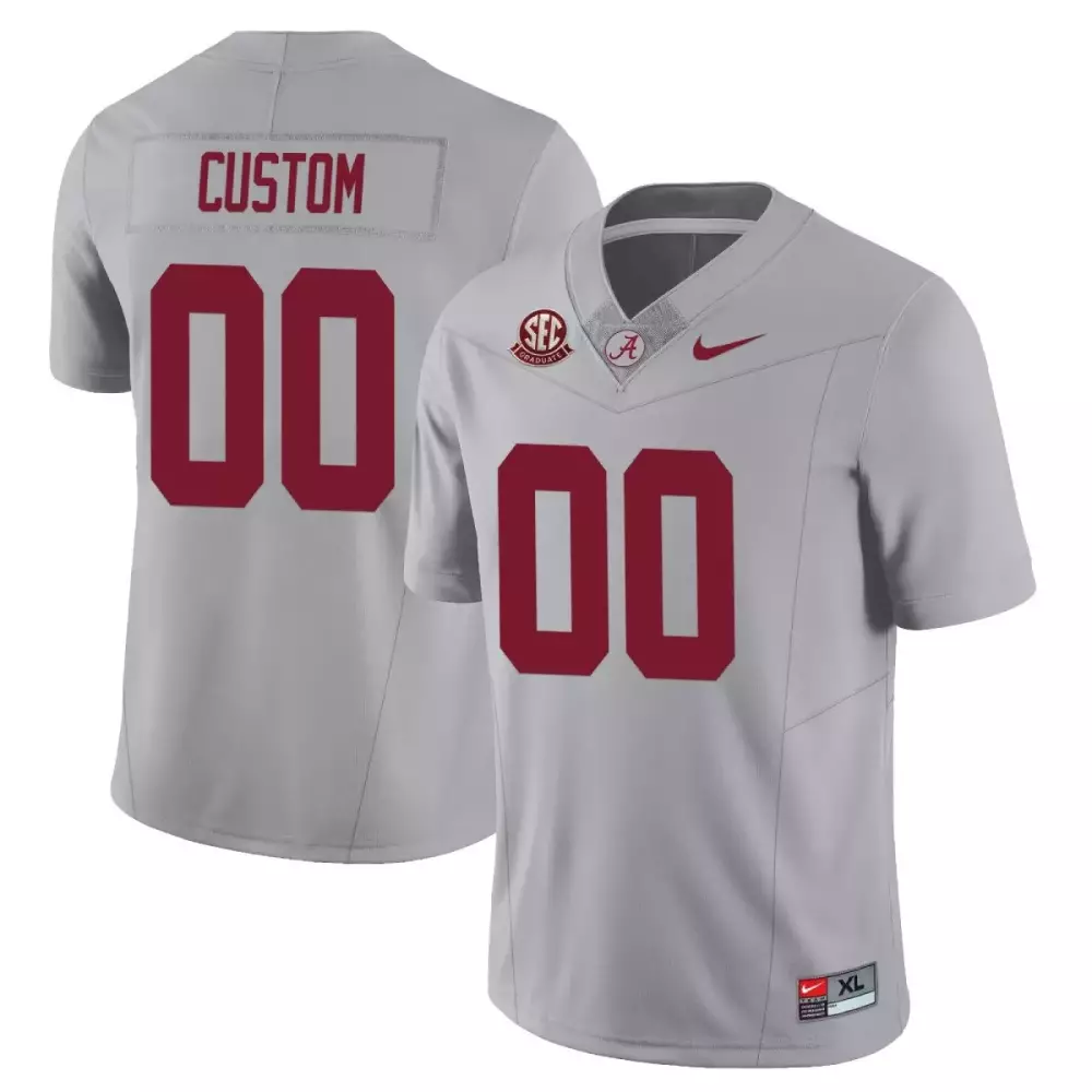 Custom 00 Alabama Crimson Tide Football All Stitched Jersey White Men's XL 2023 Name Patch | Stitched Fan Gear | For Men, Women & Youth