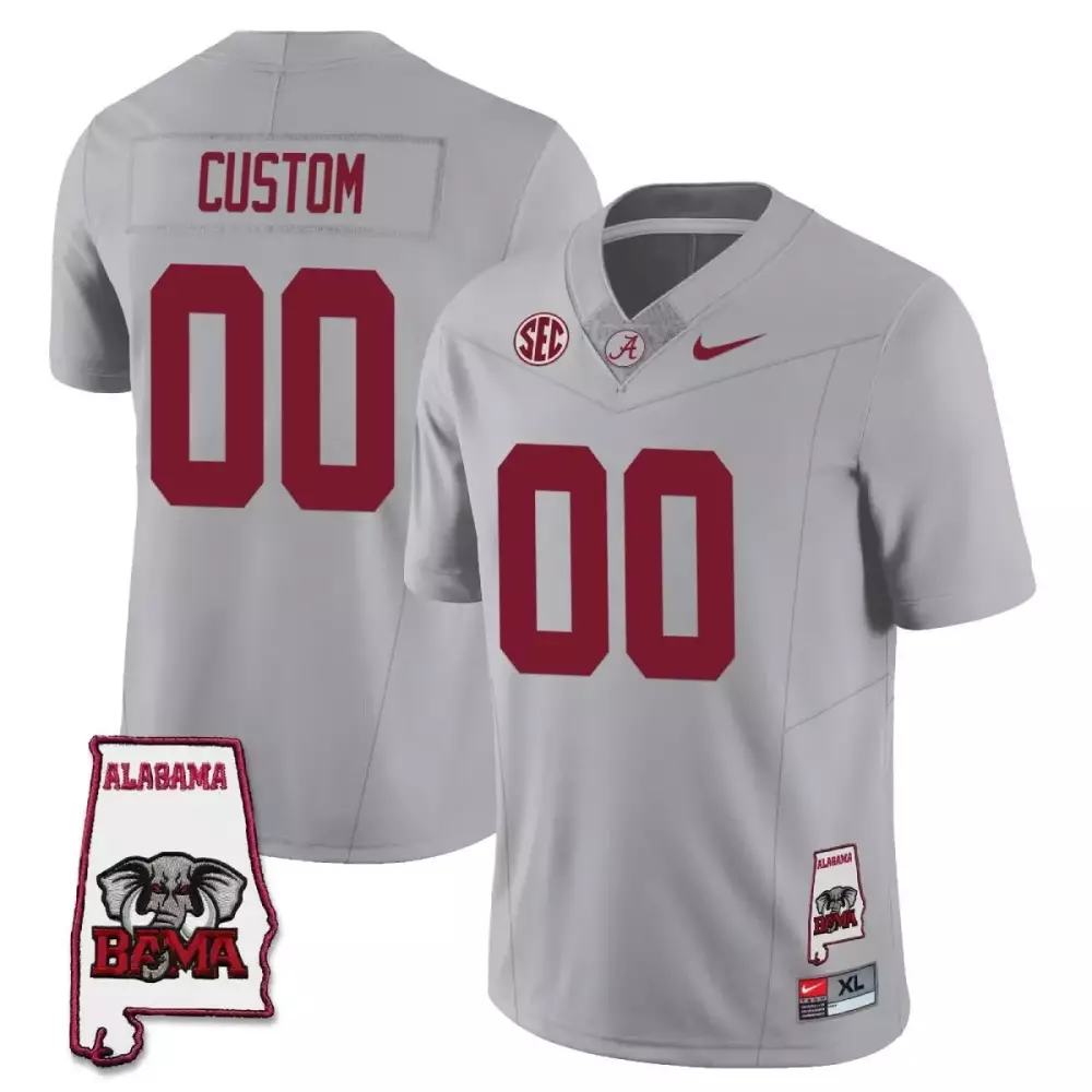 Custom 00 Alabama Crimson Tide Football All Stitched Jersey White Men's XL 2023 Name Patch | Stitched Fan Gear | For Men, Women & Youth