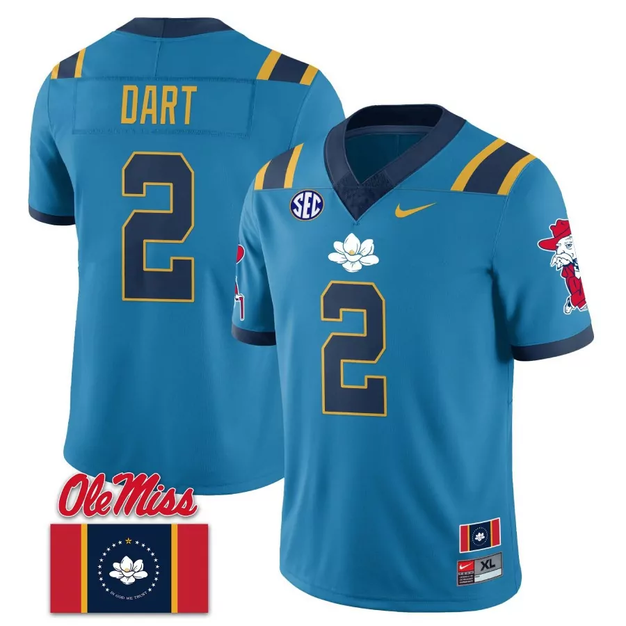 dart 2 ole miss rebels 2023 blue all stitched vapor limited jersey