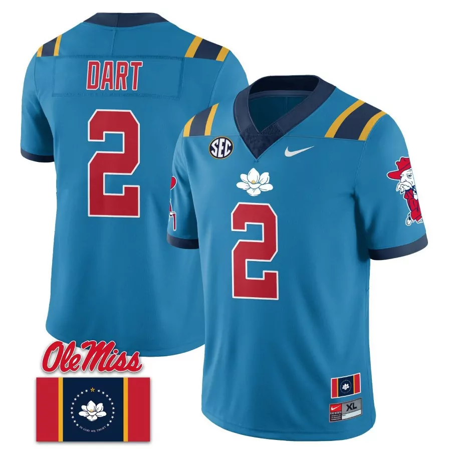 dart 2 ole miss rebels 2023 blue all stitched vapor limited jersey