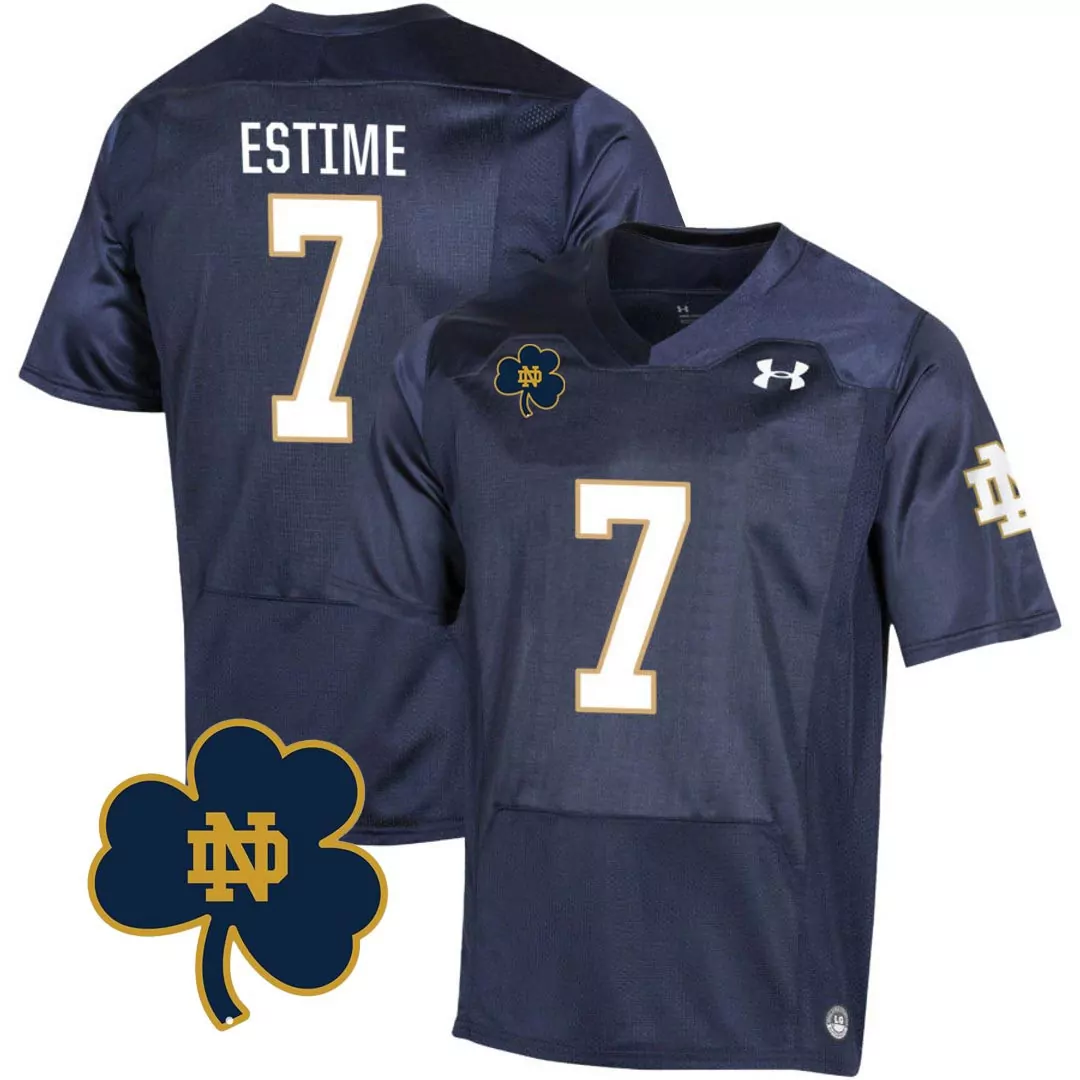 esteem 7 mens notre dame navy all stitched jersey name patch 2023