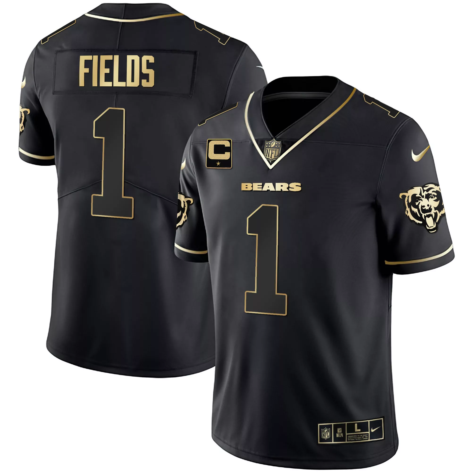 fields 1 chicago bears men s all stitched jersey shirt color block style 2023