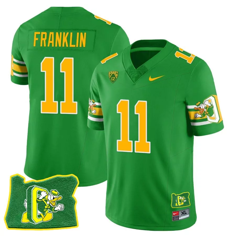 franklin 11 men s oregon ducks stitched jersey green 2023 name patch