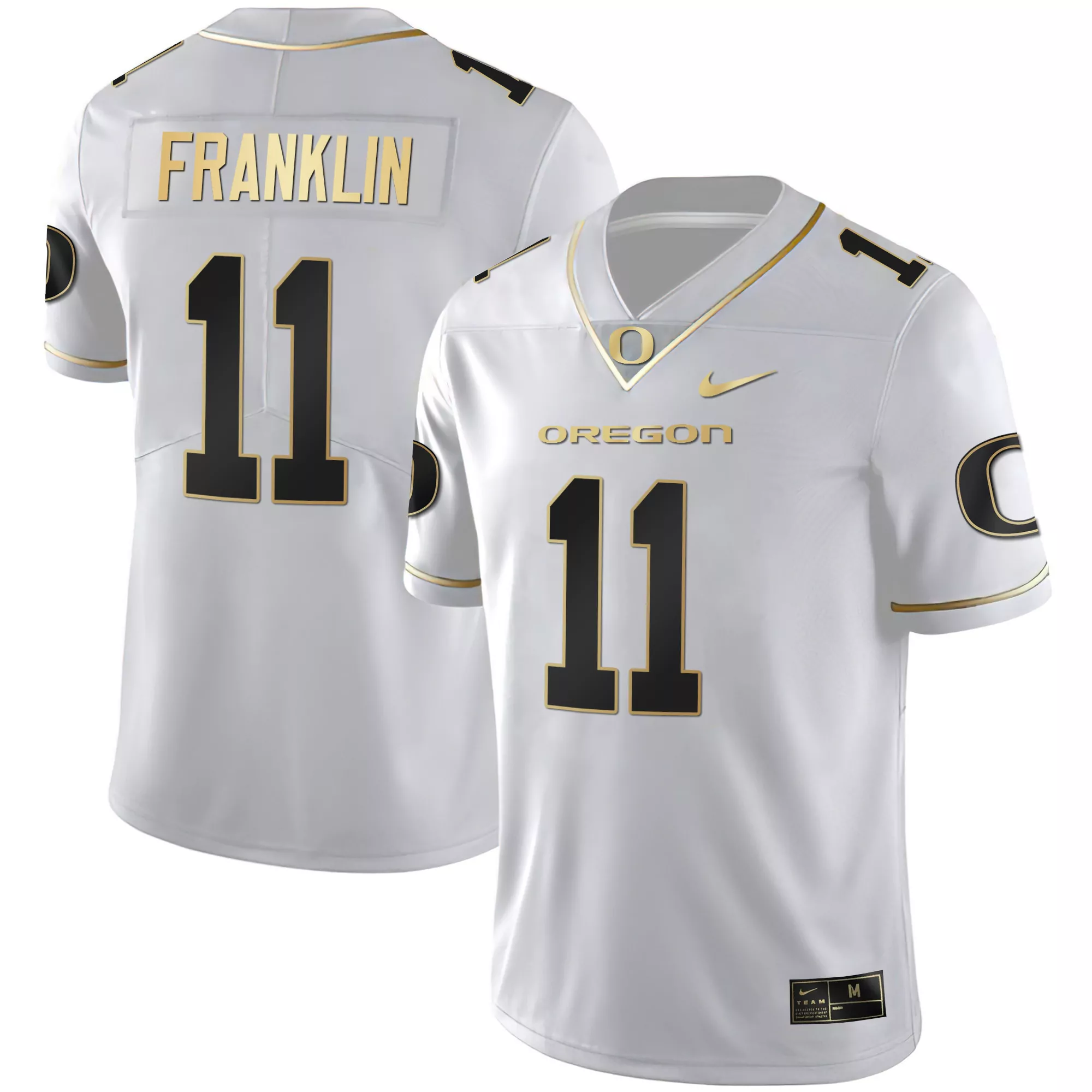 franklin 11 men s oregon white limited stitched jersey with name patch 2023