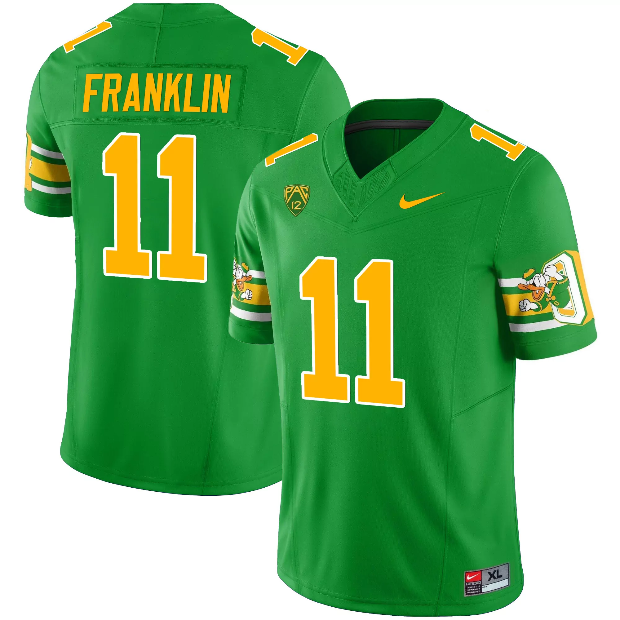 franklin 11 men s stitched oregon ducks green jersey 1984 name patch 1