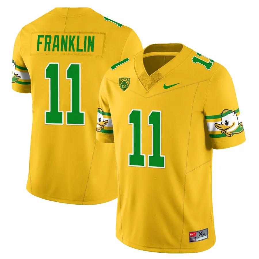 franklin 11 men s stitched oregon ducks yellow jersey name patch 1984