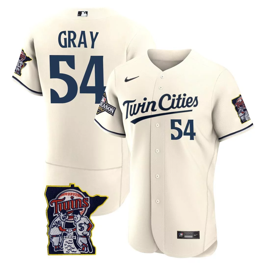 gray 54 minnesota twins cream stitched jersey with name patch men s style 2023