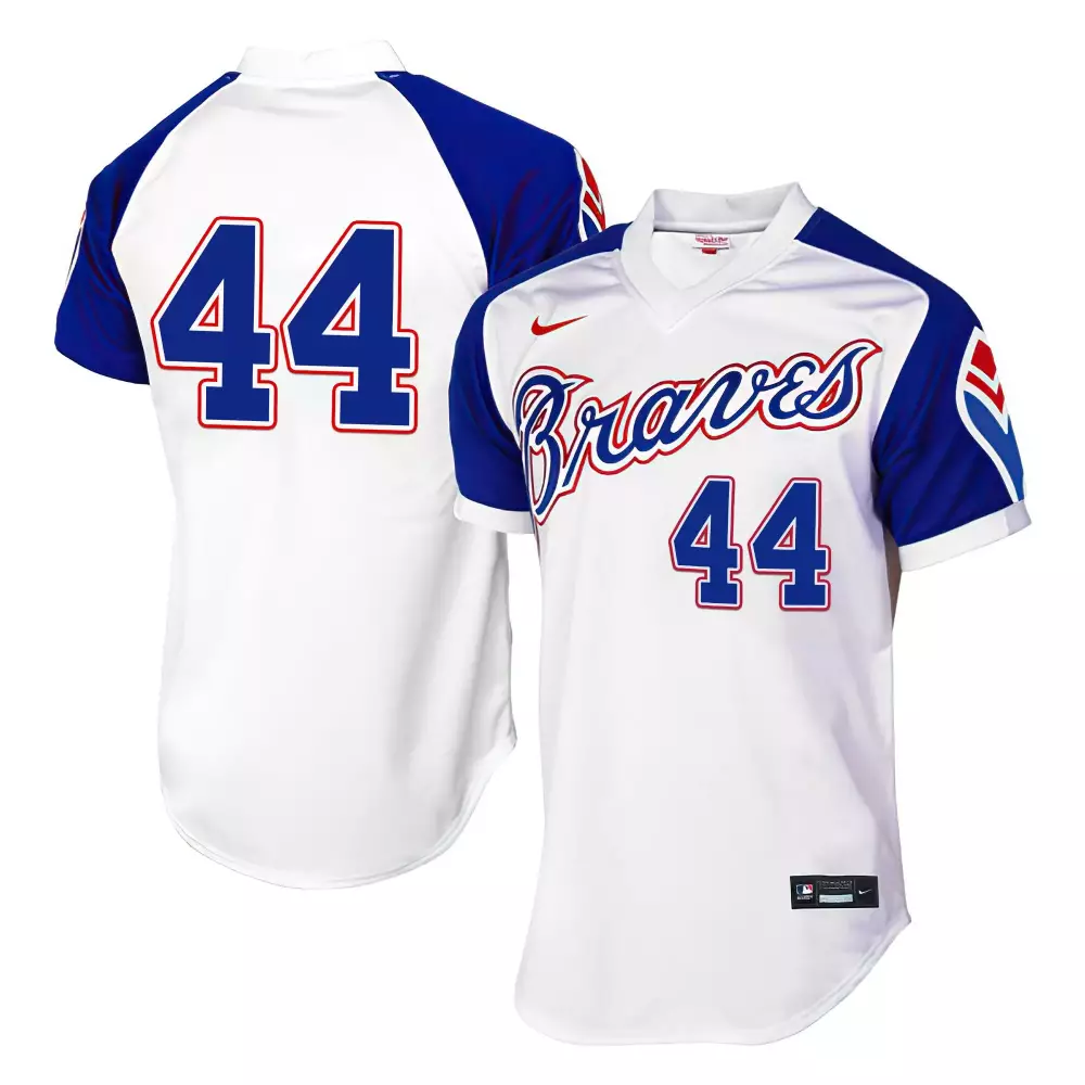 hank aaron 44 atlanta braves women s red all stitched jersey name patch 2024