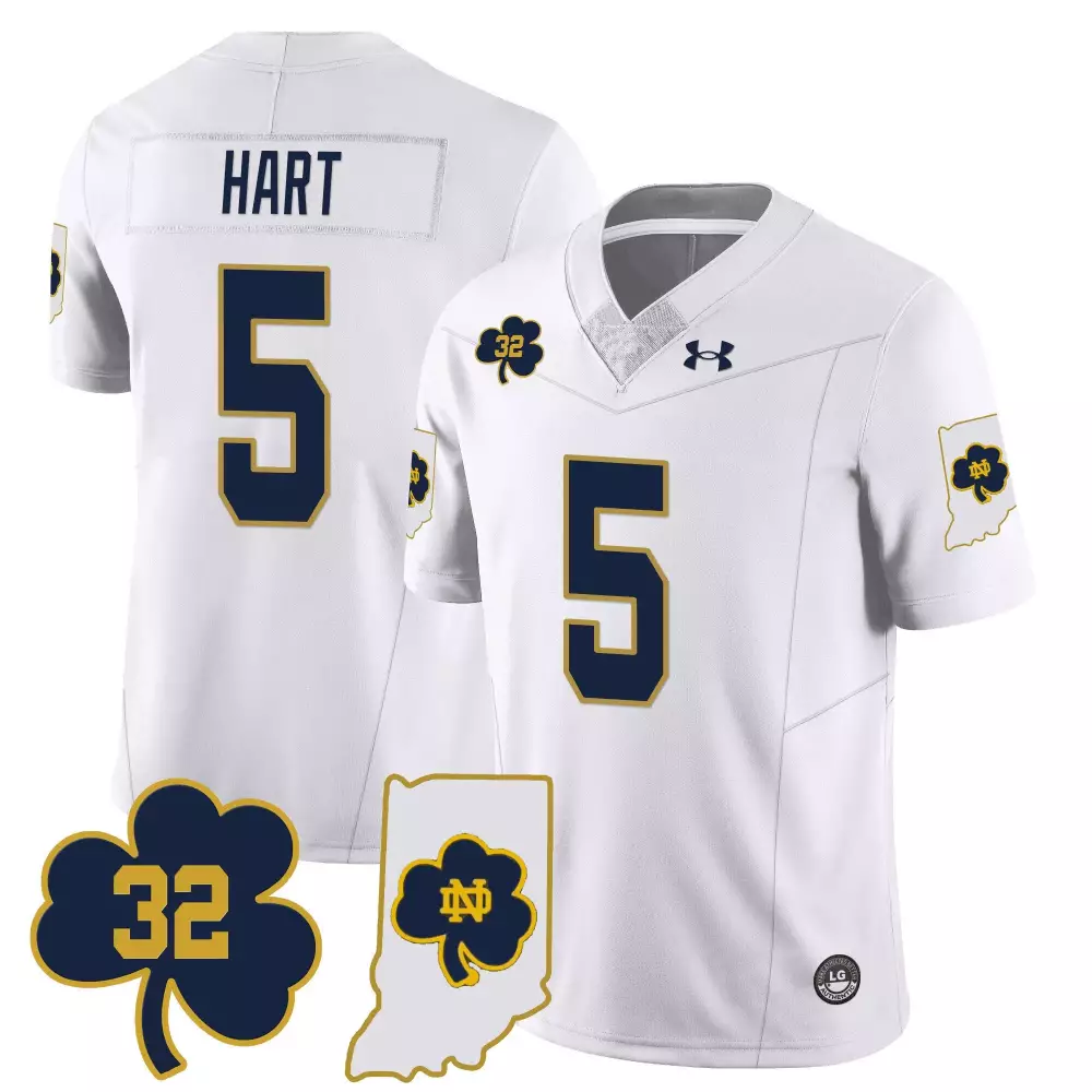 hart 5 men s notre dame fighting irish green all stitched jersey 2023 name patch