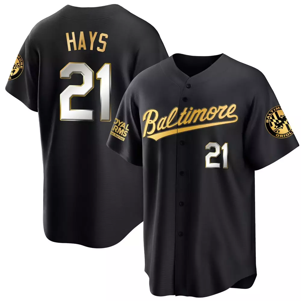 Hays 21 Men's Baltimore Orioles 2023 Black Cool All Stitched Jersey | Name Patch | Fan Gear for Men, Women & Youth