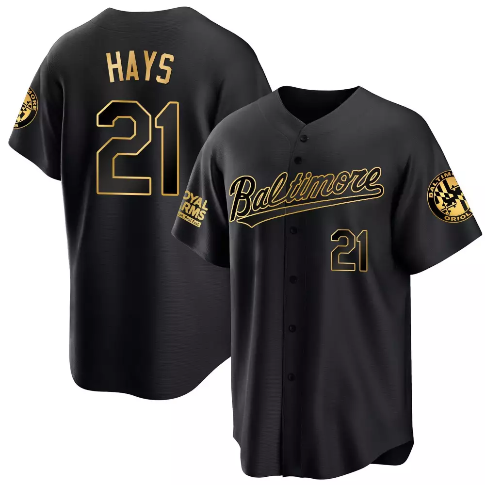 Hays 21 Men's Baltimore Orioles 2023 Black Cool All Stitched Jersey | Name Patch | Fan Gear for Men, Women & Youth
