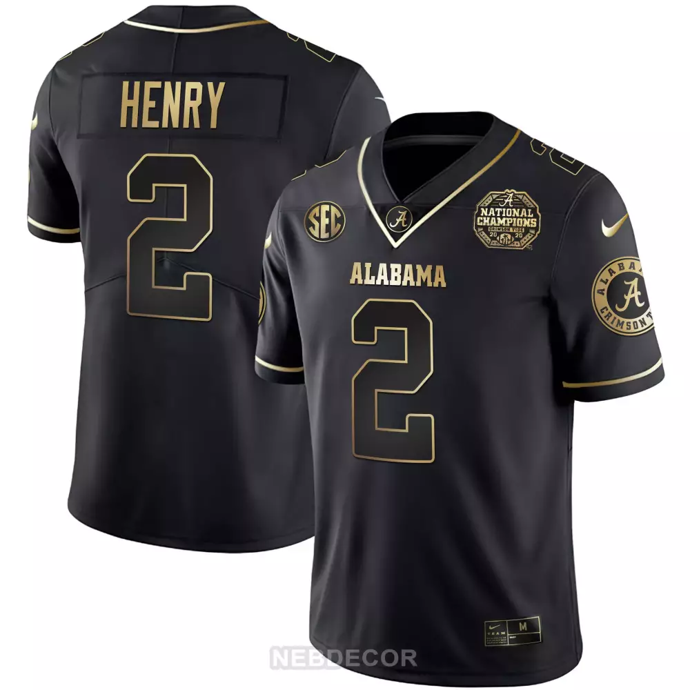 Henry 2 Alabama Crimson Tide 2020 Stitched Jersey | National Champions Style | Replica Fan Gear for Men, Women & Youth