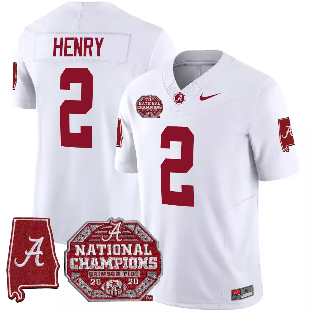 Henry 2 Alabama Crimson Tide Split Vapor Jersey | All Stitched with Name Patch 2023 | Limited Edition for Men, Women & Youth