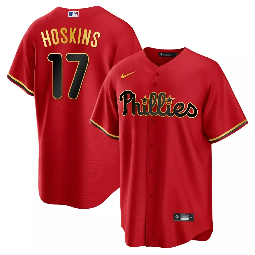 Hoskins 17 Philadelphia Phillies White Stitched Jersey | 2022 World Series Men's Style Name Patch | Celebrate the Game | For Men, Women & Youth