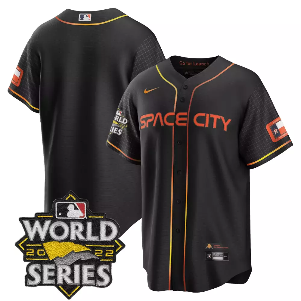 houston astros 2022 world series black custom name and number jersey all stitched male style