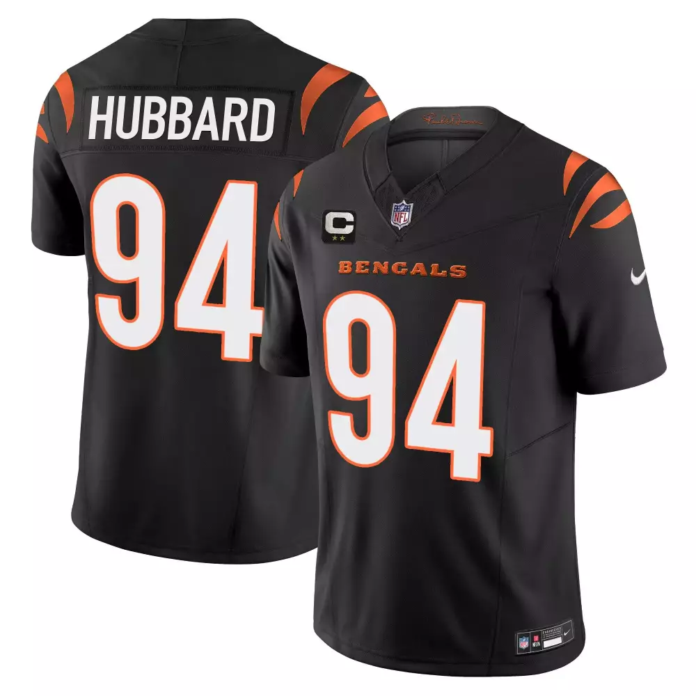 Hubbard 94 Cincinnati Bengals 2023 Men's Black Stitched Jersey | Name Patch | Game Day Outfit | For Men, Women & Youth