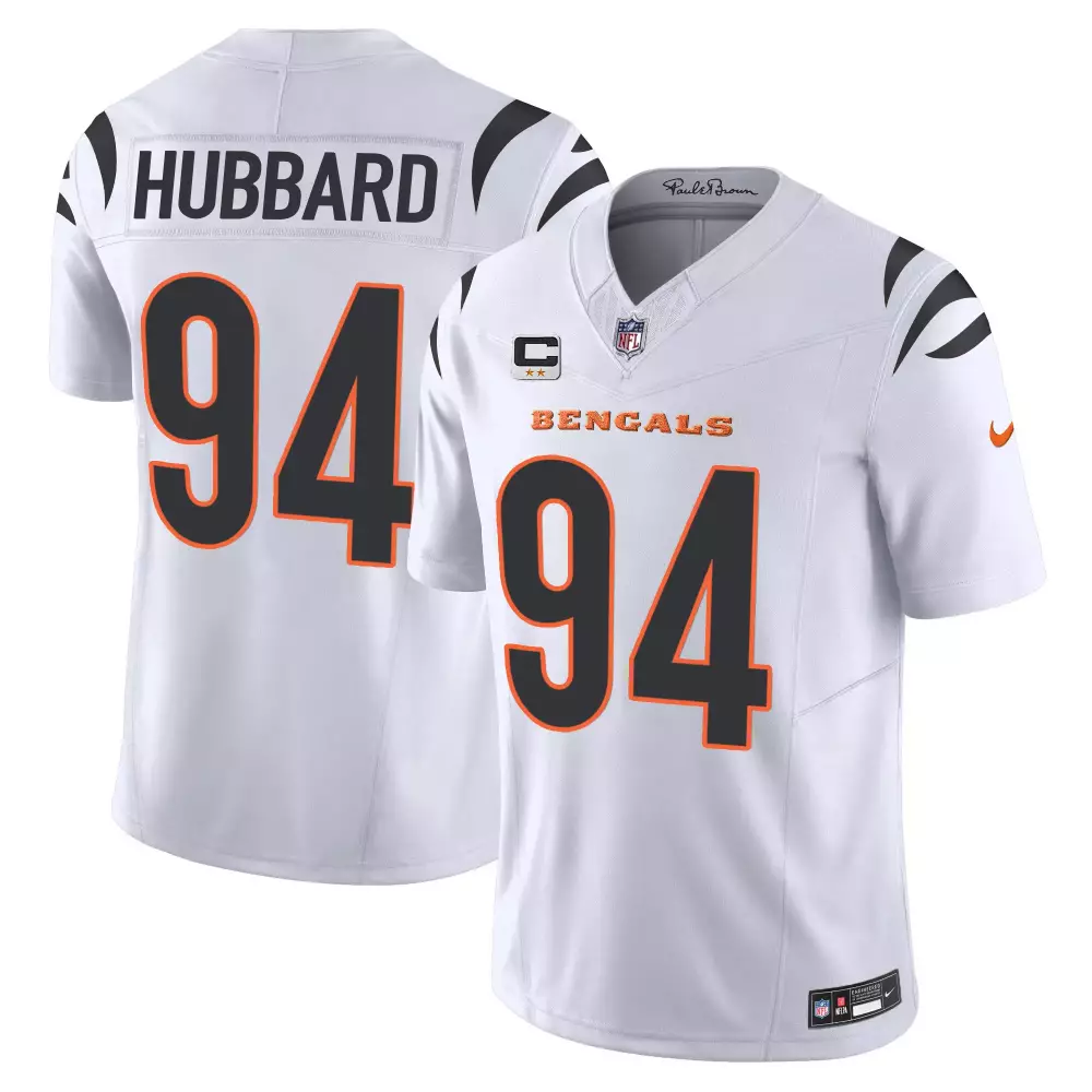 Hubbard 94 Cincinnati Bengals 2023 Men's White Stitched Jersey | Name Patch | Limited Edition Fan Gear | For Men, Women & Youth