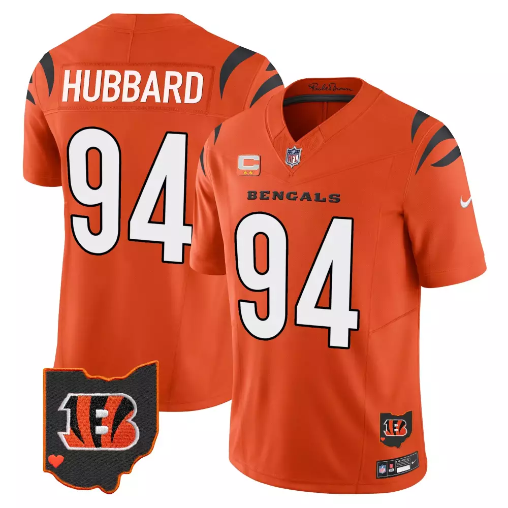 Hubbard 94 Cincinnati Bengals 2023 Men's Black Stitched Jersey | Name Patch | Replica Fan Gear | For Men, Women & Youth