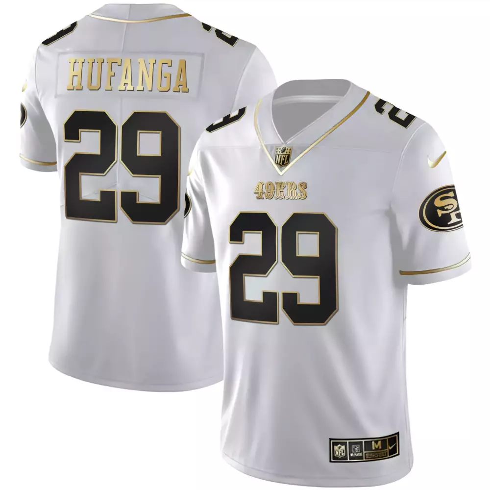 Hufanga 29 San Francisco 49ers 2023 White Stitched Jersey | With Name Patch | For Men, Women & Youth