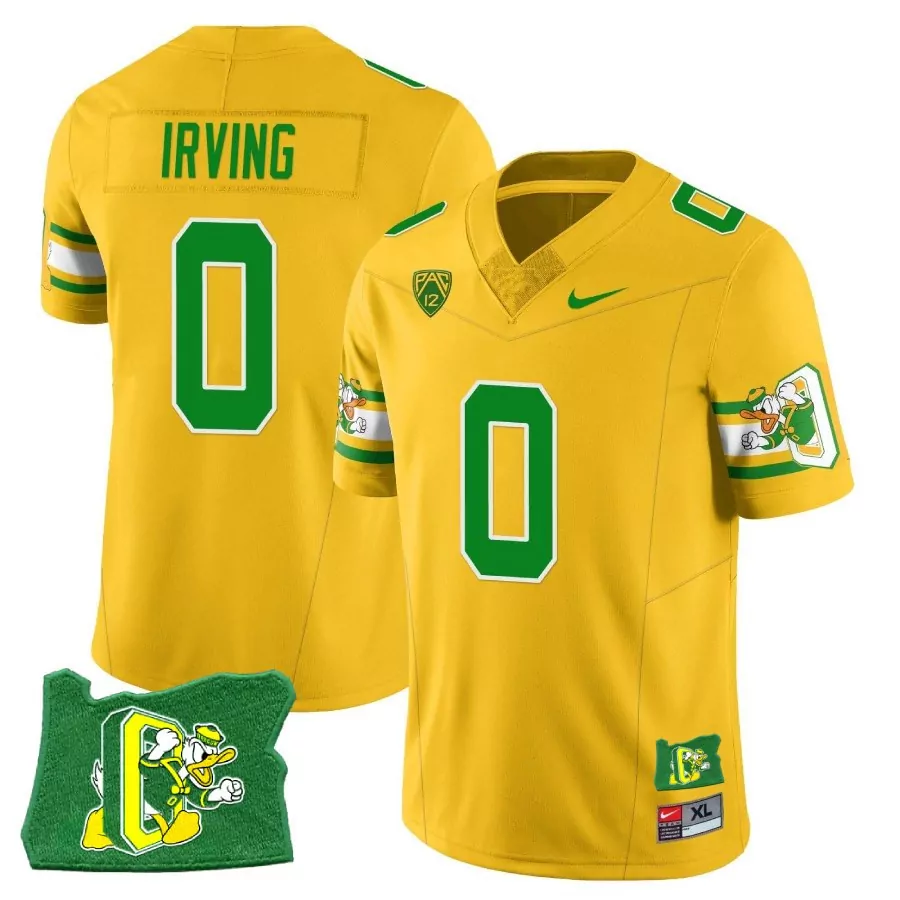 irving 0 men s oregon ducks stitched white jersey with name patch 2023