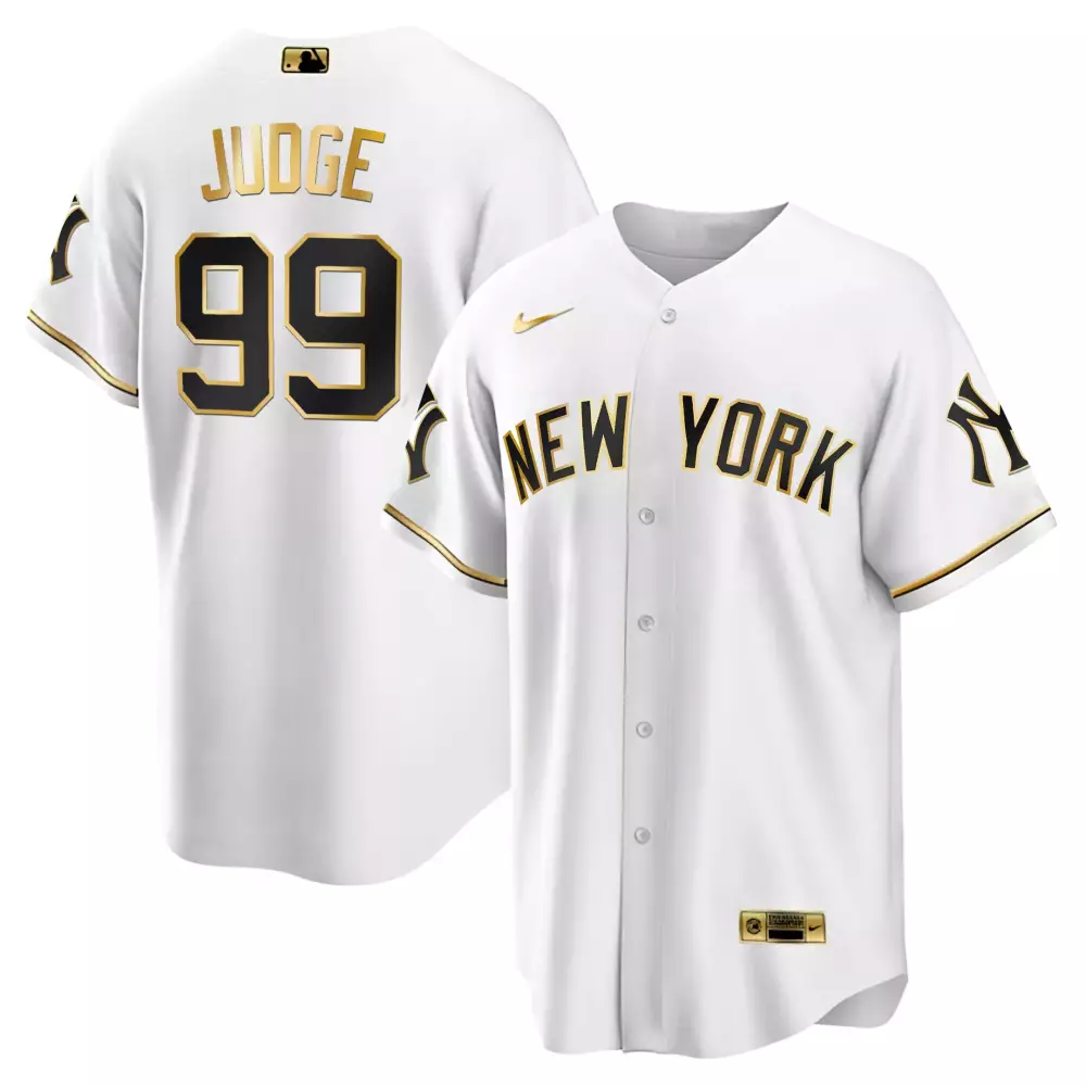 Judge 99 New York Yankees White Stitched Jersey | 2023 Style Name Patch | Fan Gear for Men, Women & Youth