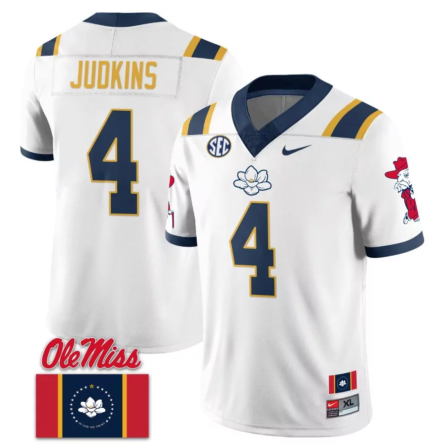 judkins 4 ole miss rebels red men s jersey all stitched with name patch 2023