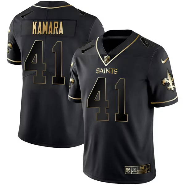 kamara 41 new orleans saints men s black all stitched jersey name patch 2023