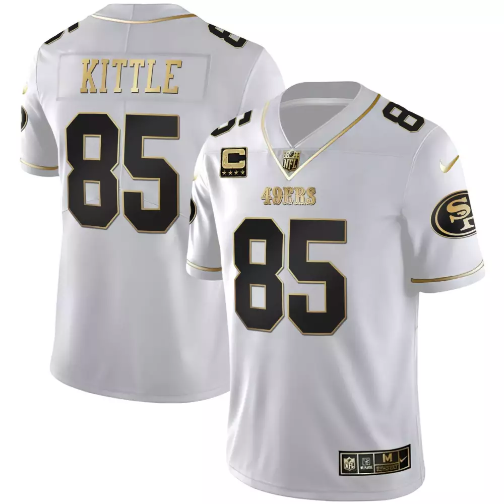 Kittle 85 San Francisco 49ers 2023 White Stitched Jersey | Name Patch | For Men, Women & Youth