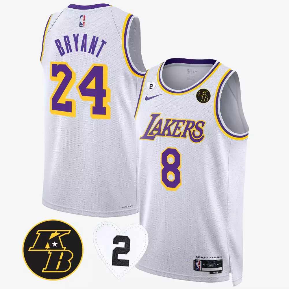 kobe bryant 24 white stitched lakers jersey 2023 men s name patch style