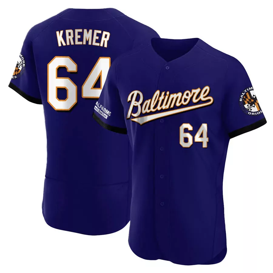 Kremer 64 Baltimore Orioles Purple Pride Jersey | Men's All Stitched Name Patch 2023 | Stylish Fan Gear | For Men, Women & Youth