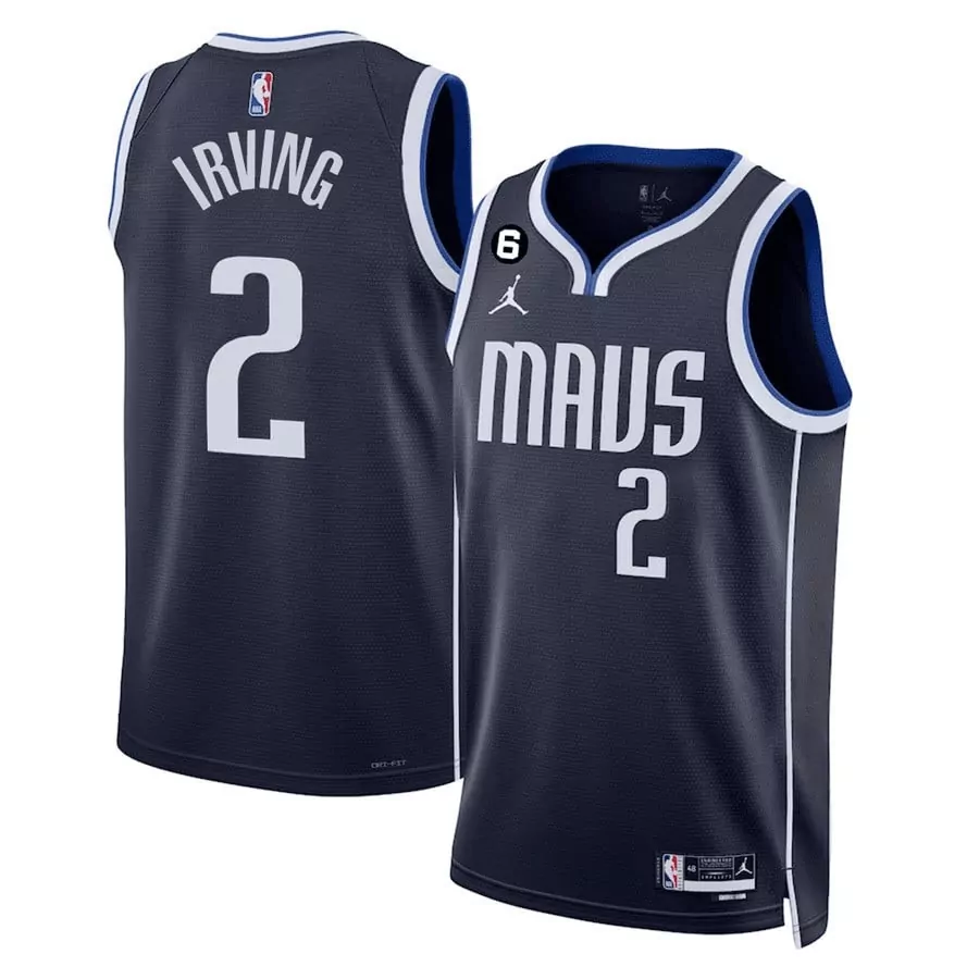 kyrie irving 2 dallas mavericks men s blue stitched jersey name patch 2023