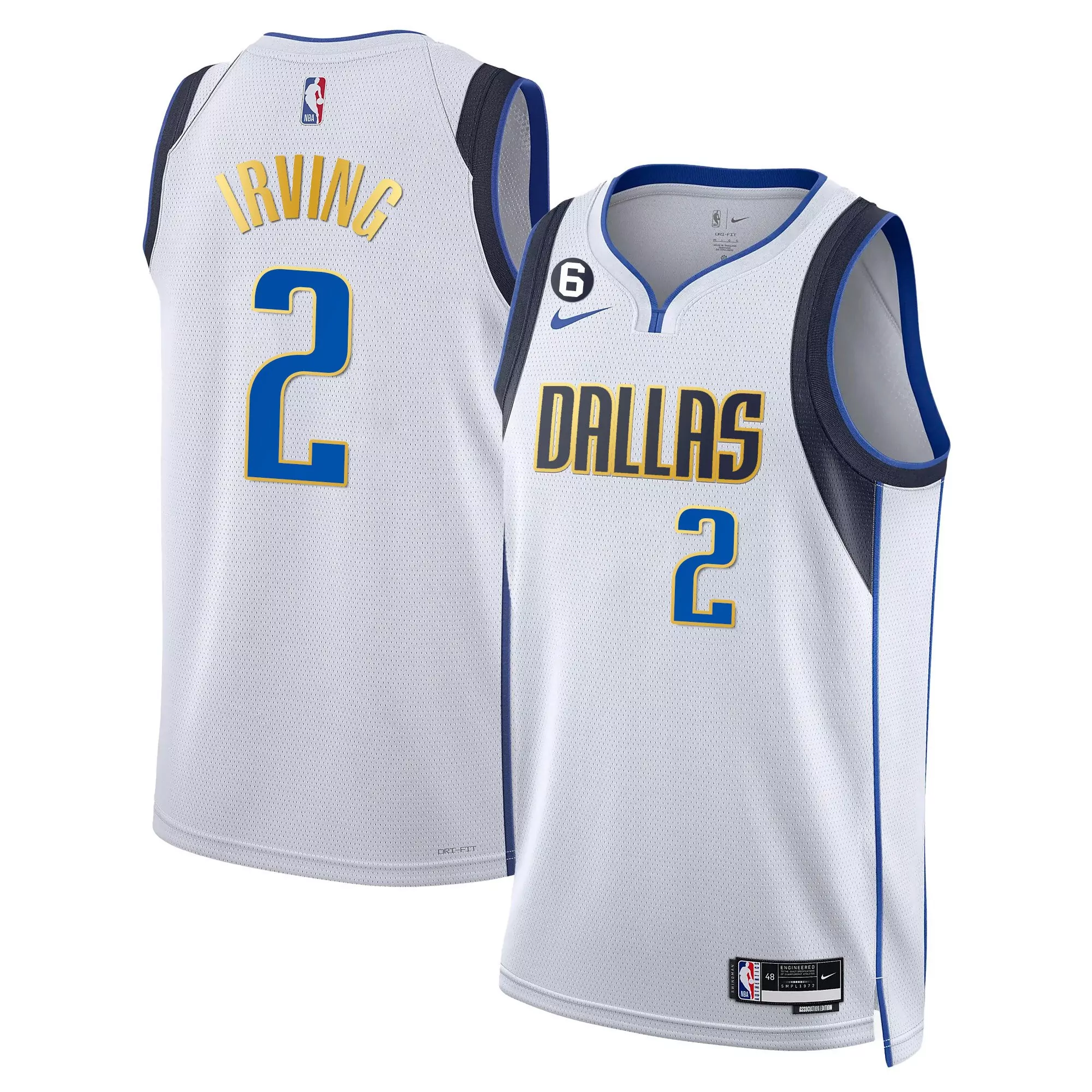kyrie irving 2 dallas mavericks men s blue stitched jersey name patch 2023