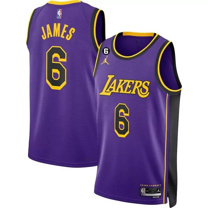 lebron james 6 los angeles lakers black stitched jersey 2023 men s style name patch 1