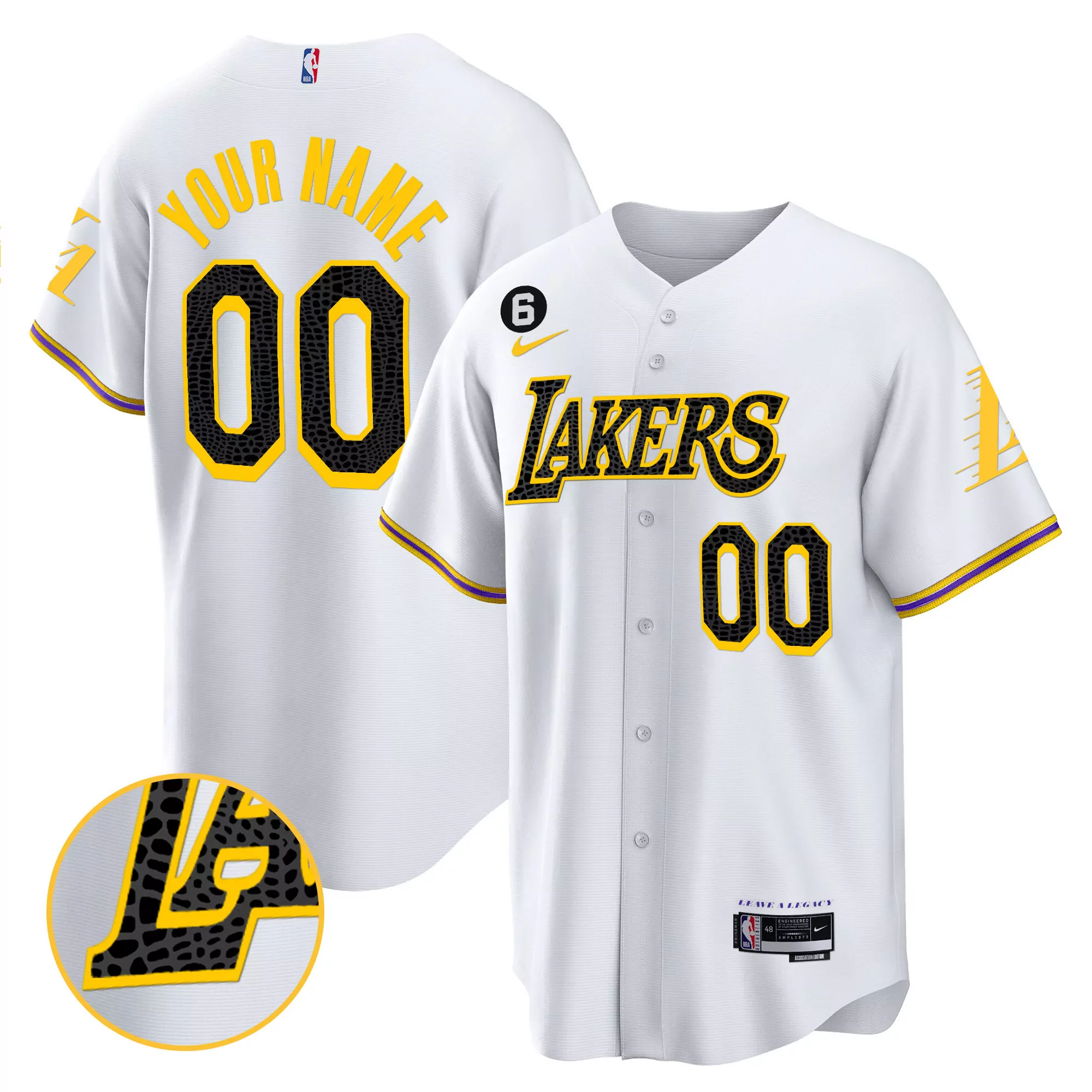 los angeles lakers custom stitched jersey white your name 00 men s style name patch 2023
