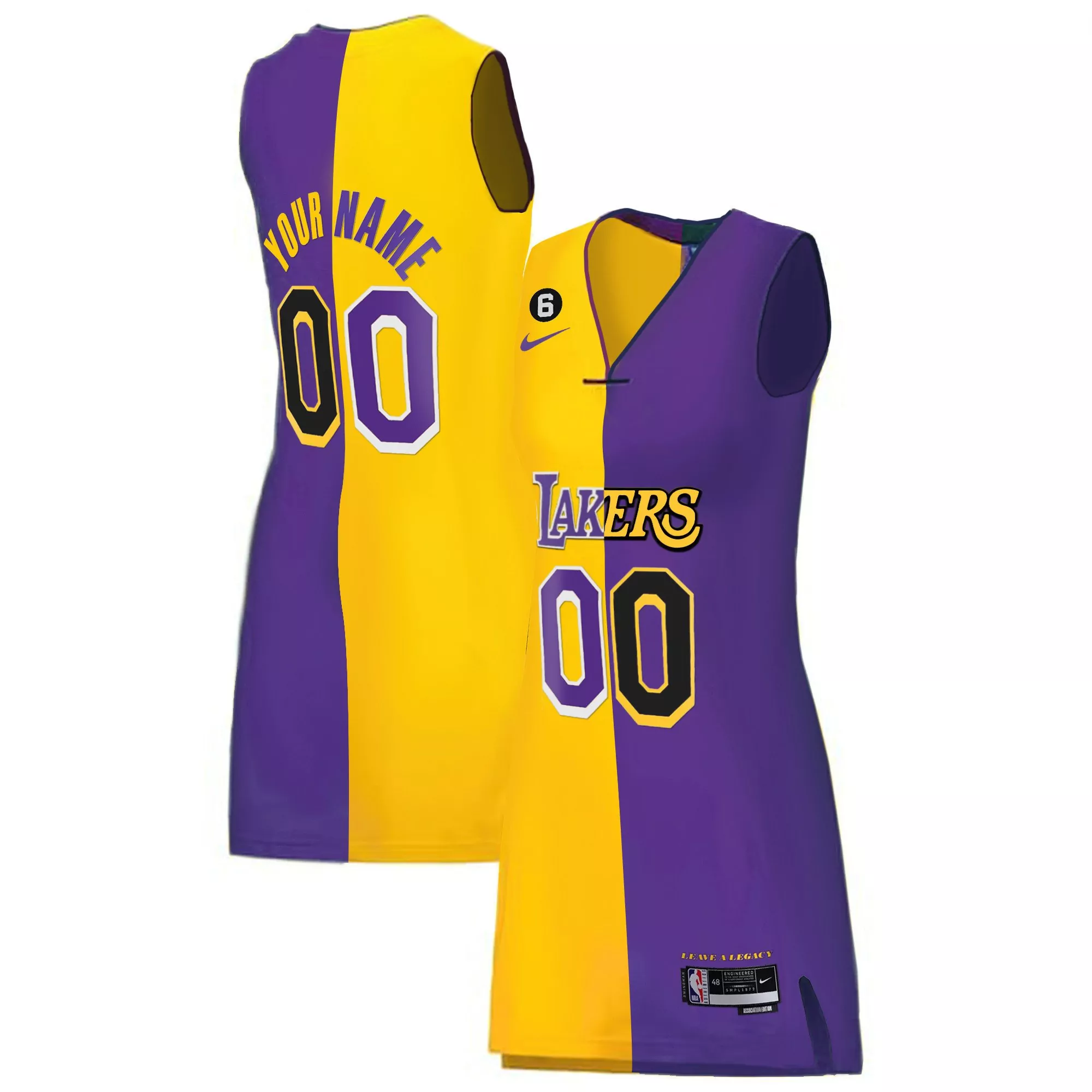 los angeles lakers gold all stitched custom jersey women name patch 2023