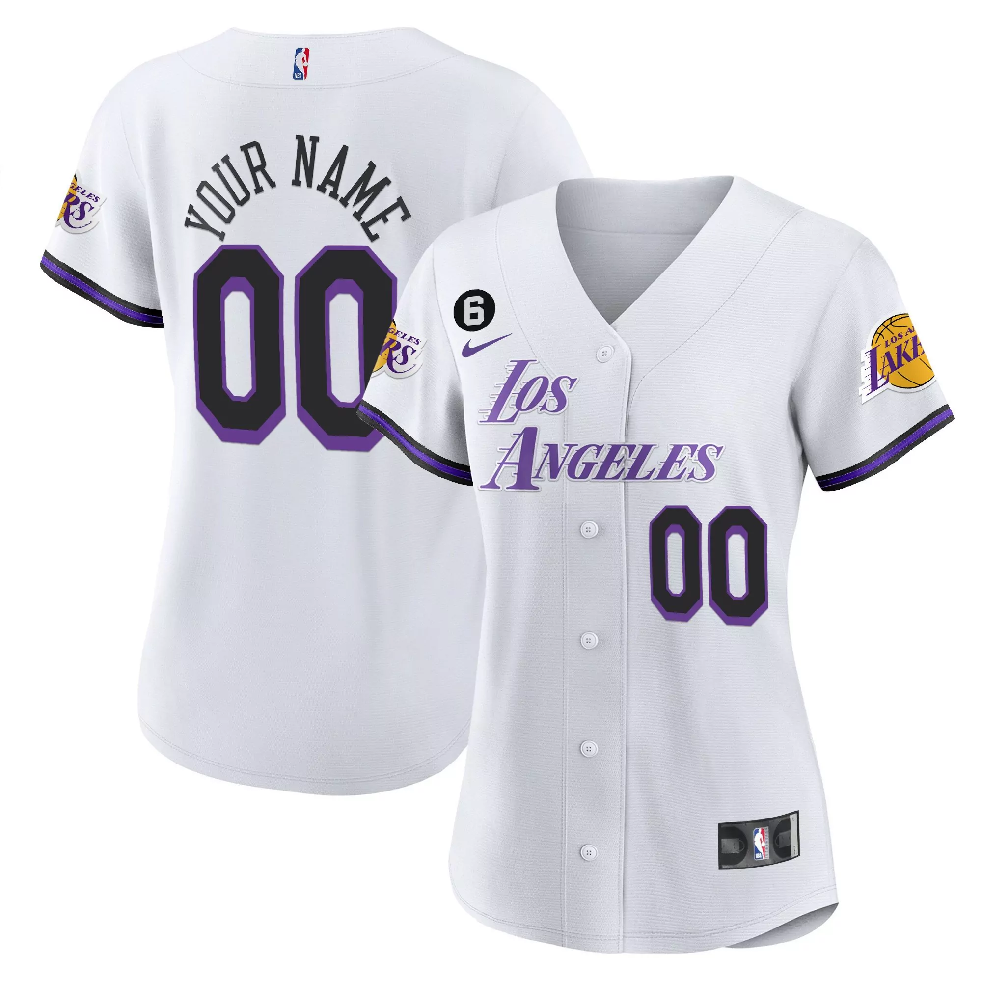 los angeles lakers women s custom 00 dodgers white all stitched vapor jersey