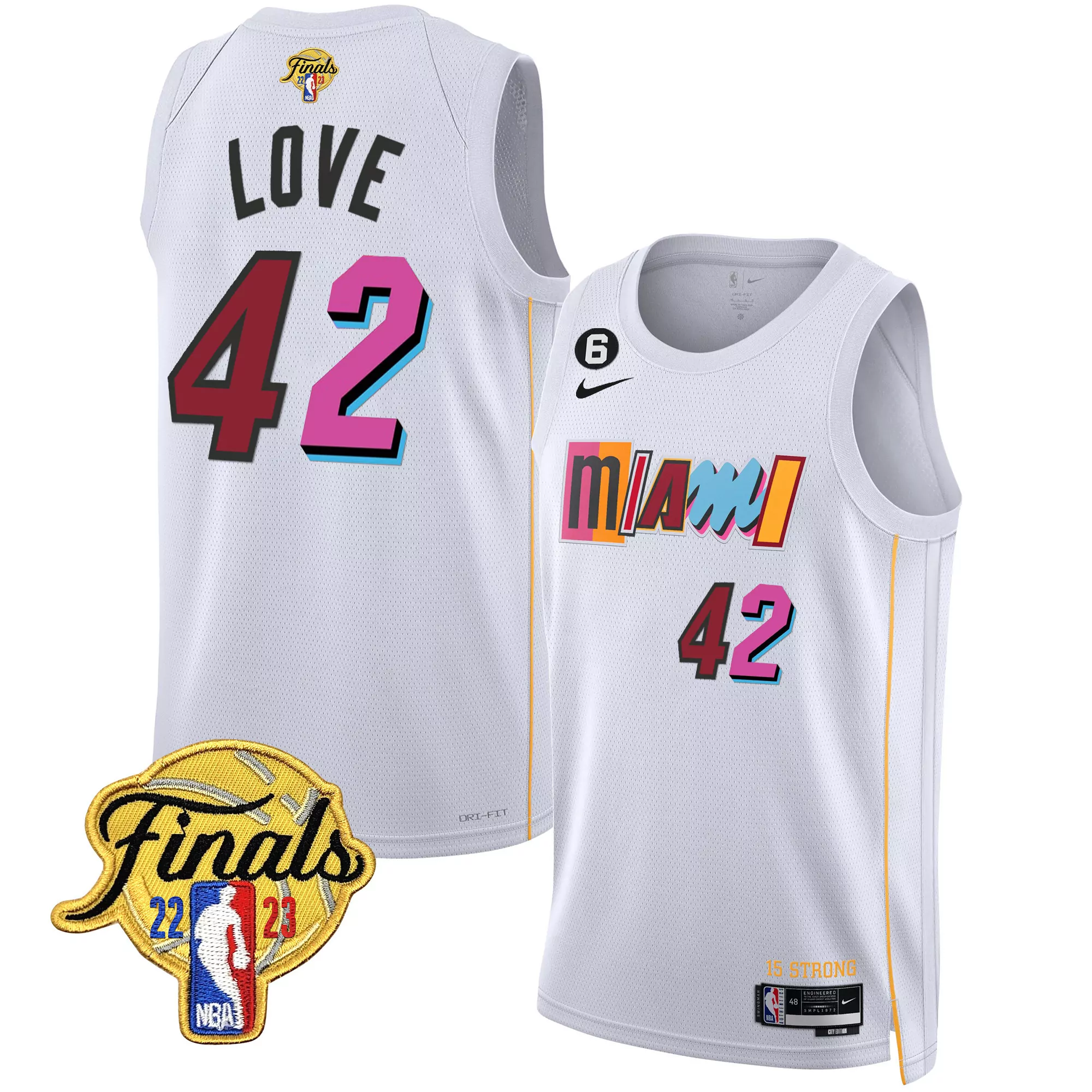love 42 miami heat pink all stitched jersey name patch 2023 finals men s style