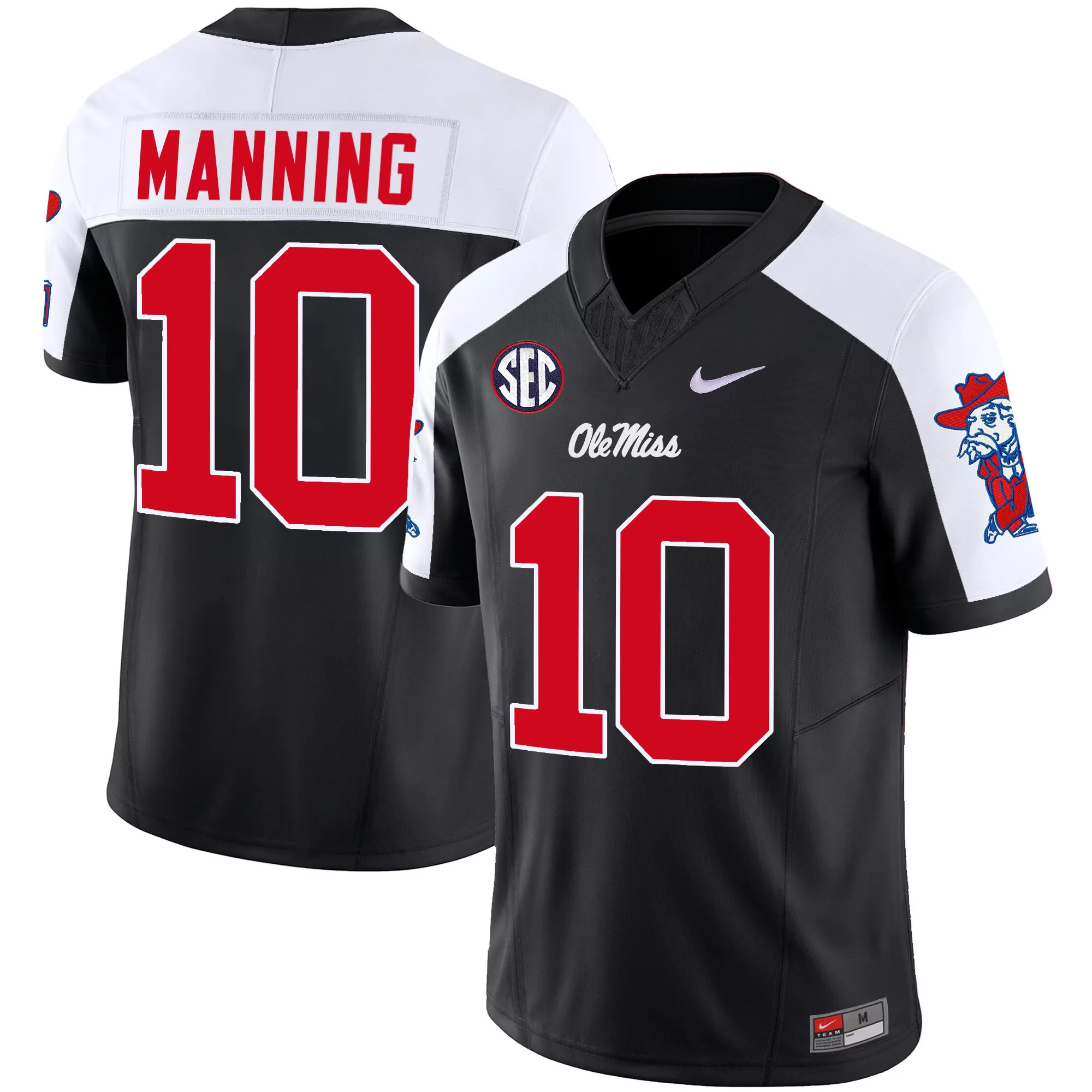 manning 10 men s red ole miss rebels 2023 all stitched jersey with name patch