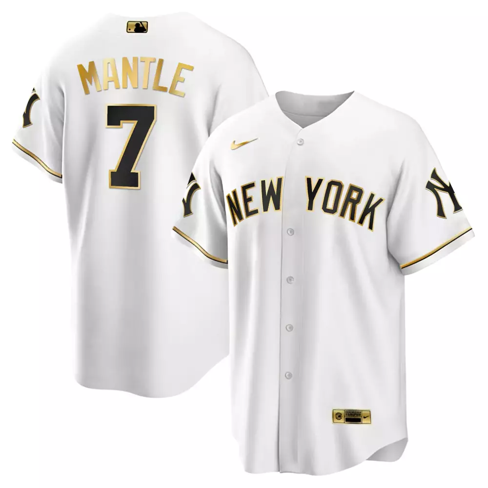 Mantle 7 New York Yankees White All Stitched Jersey | 2023 Name Patch | Authentic Fan Gear for All | For Men, Women & Youth