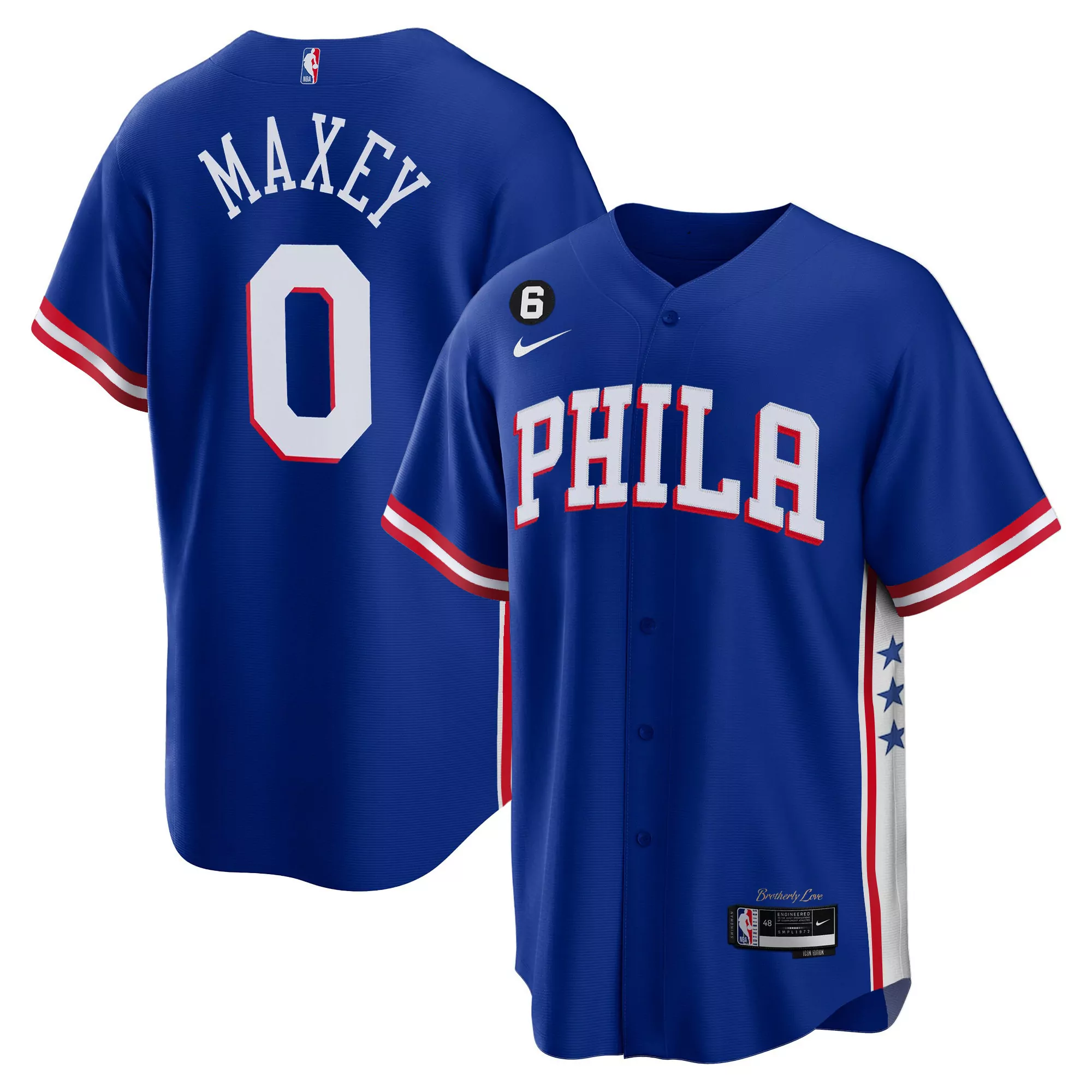 maxey 0 men s philadelphia 76ers black stitched jersey 2023 style name patch