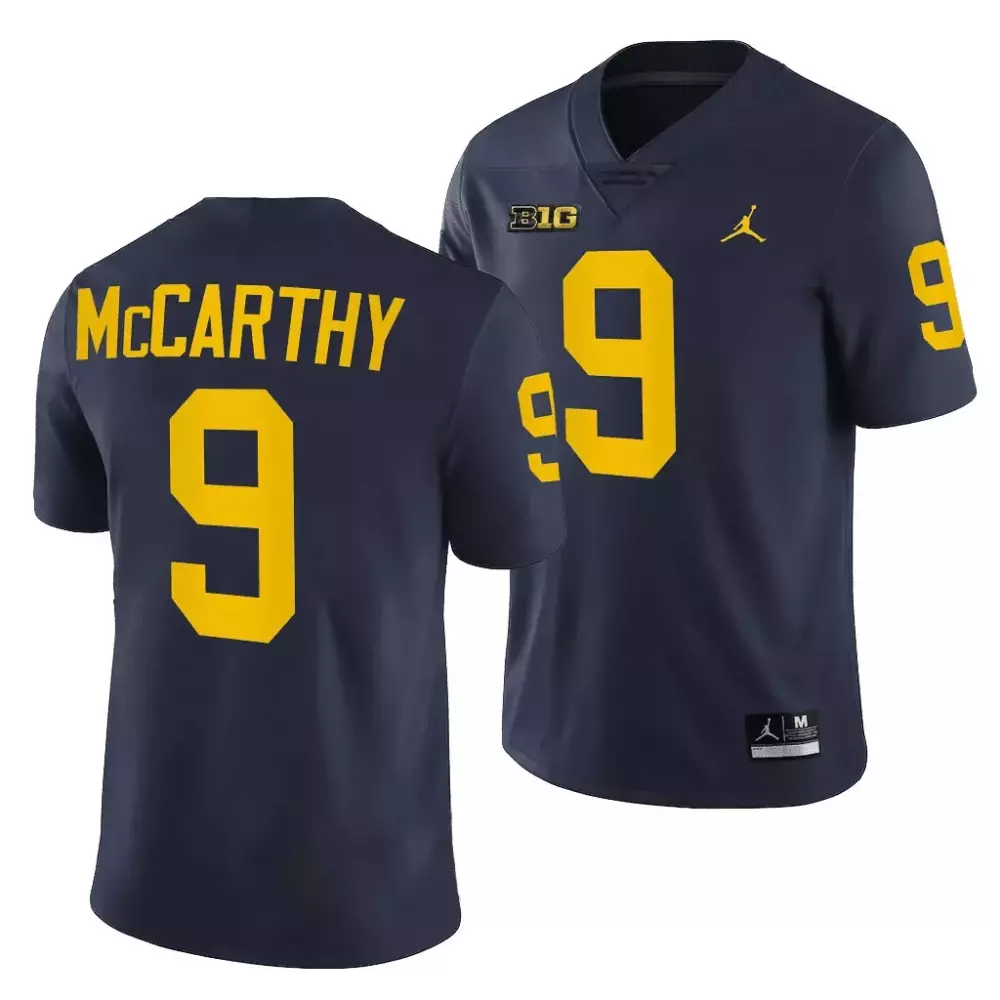 McCarthy 9 Michigan Wolverines Navy Stitched Jersey | Name Patch 2022-23 | Limited Edition Fan Gear | For Men, Women & Youth
