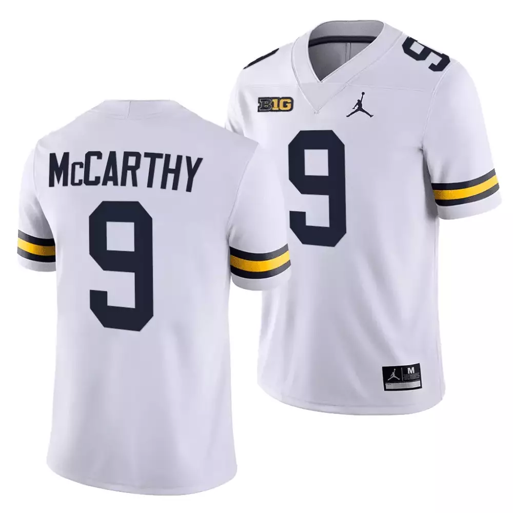 Men's Michigan Wolverines McCarthy 9 White Stitched Jersey | Name Patch 2022-23 | Ideal Gift Idea for Fans | For Men, Women & Youth