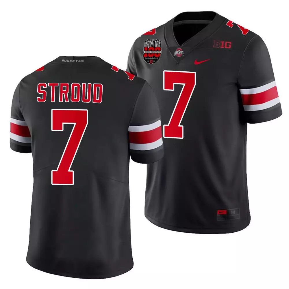 Men's Ohio State Buckeyes C.J. Stroud 7 Black All Stitched Jersey | Name Patch 2023 | For Men, Women & Youth