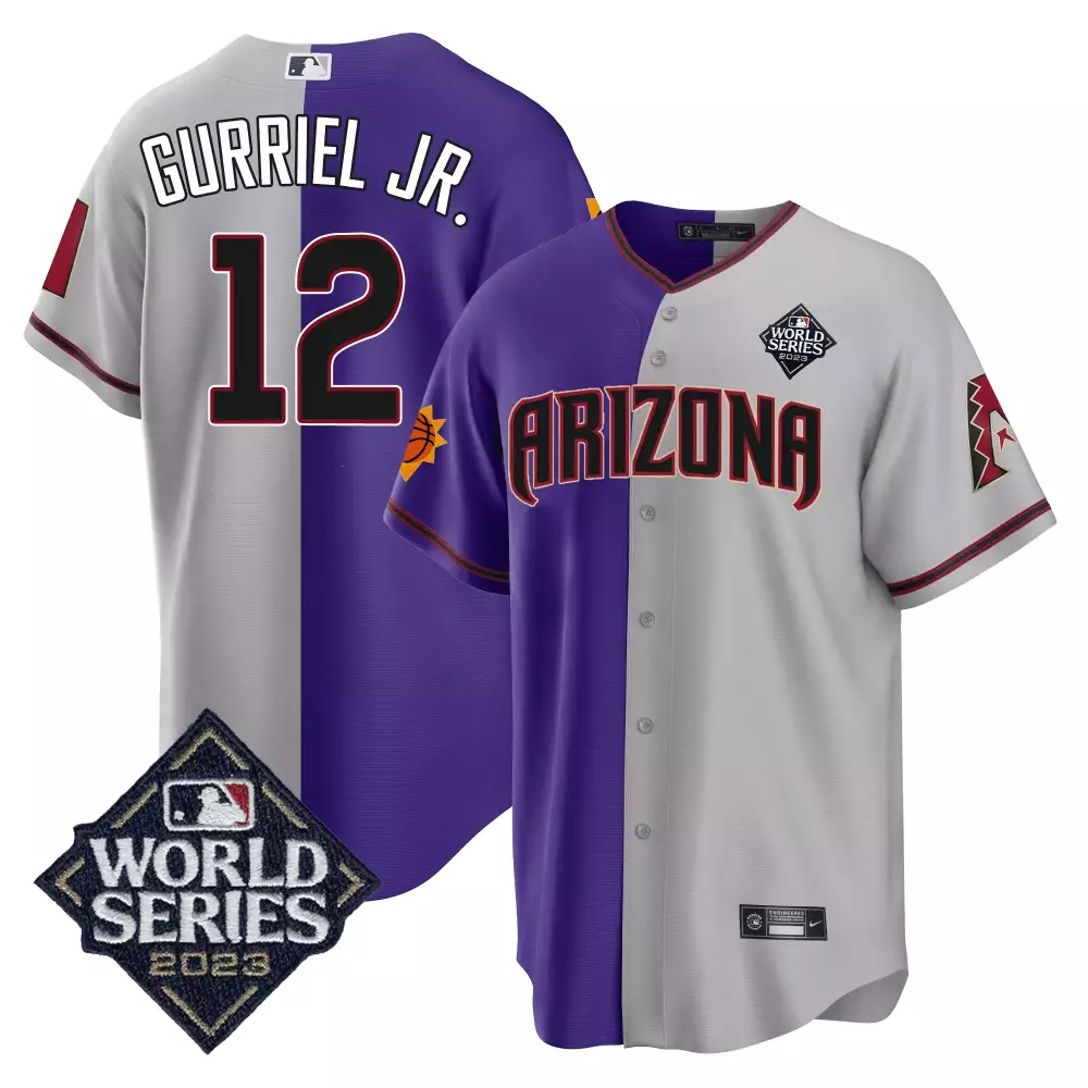 Men's Split Arizona Dbacks Suns 2023 World Series Patch Jersey | All Stitched Fan Gear | For Men, Women & Youth