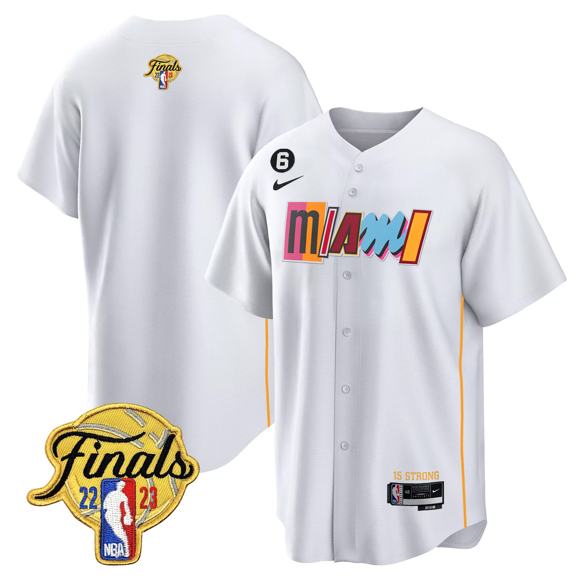 miami heat 2023 finals patch all stitched jersey white male style 6